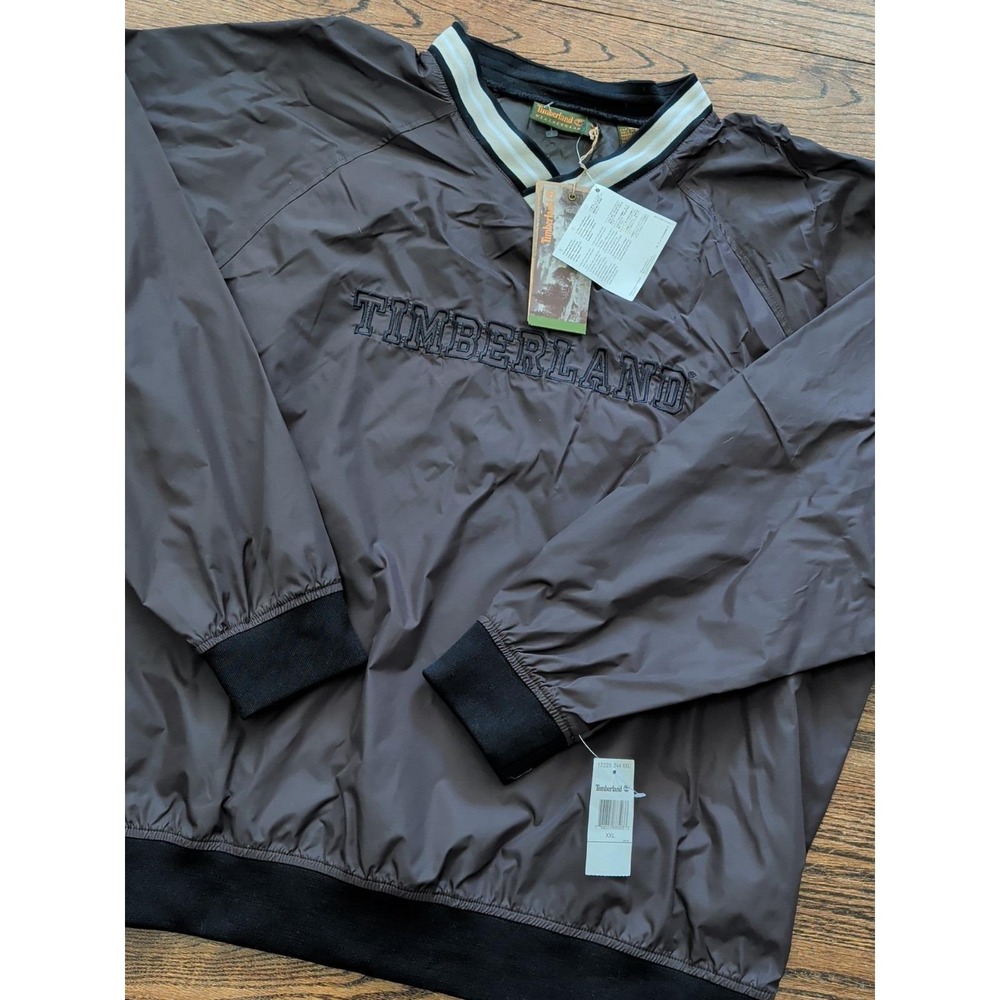 NWT Timberland Retro Pullover Teflon Windbreaker Brown Jacket Y2K Streetwear XXL